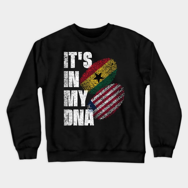 Liberian And Ghanaian Mix DNA Heritage Flag Crewneck Sweatshirt by simonStufios